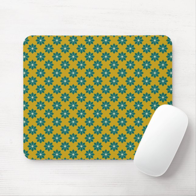 Vintage Green Southern France Flower Pattern Mouse Pad (With Mouse)