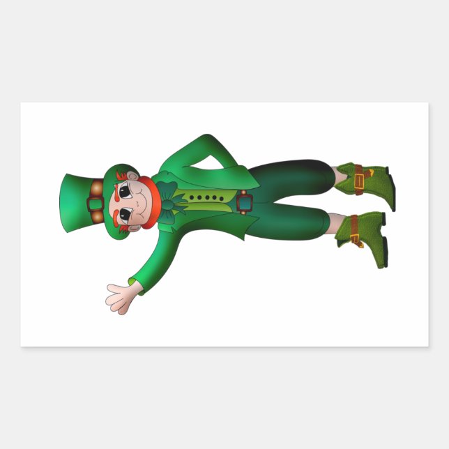 Vintage Green St Patrick Irish leprechaun Sticker (Front)