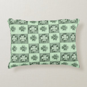 Vintage Green St Patrick retro shamrock pattern A Accent Pillow