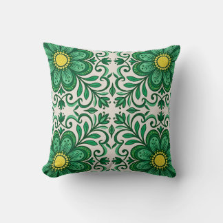 Vintage Green Throw Pillow