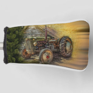 Vintage Green Tractor Rustic Old Barn Golf Head Cover