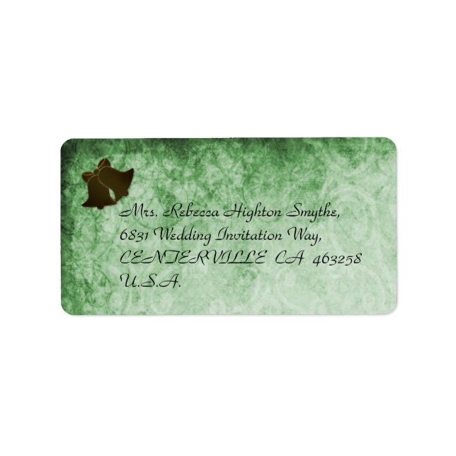 Vintage Green Wedding Address Labels (Front)