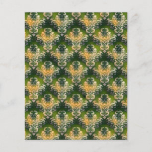 Vintage Green white floral pattern Patrick paper