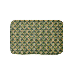 Vintage Green white floral pattern St Patrick  Bath Mat