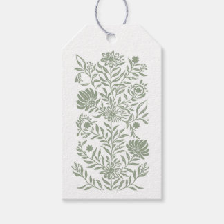 Vintage Green Woodcut Tag