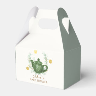 Vintage Greenery Orange Par-Tea Baby Shower Favor Box