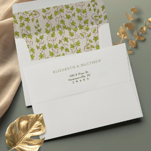 Vintage Greenery Royal Wedding Victorian Pattern Envelope