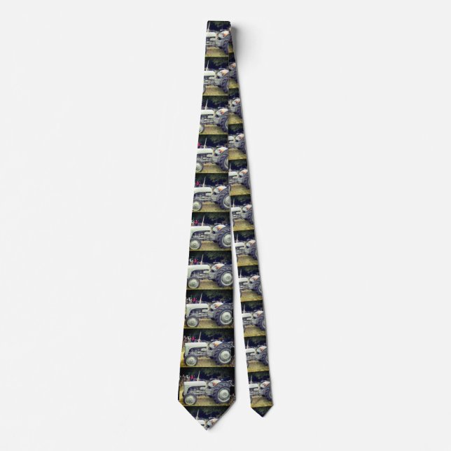 Vintage greenish Grey massey fergison tractor  Tie (Front)