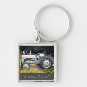 Vintage greeny Grey massey fergison tractor photo Keychain