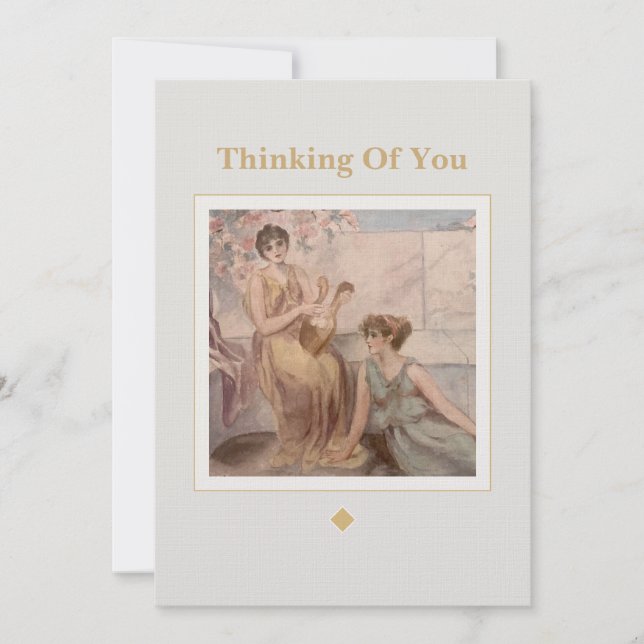 Vintage Greeting Card | Classical Art Thinking (Front)