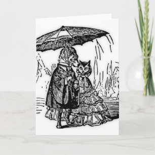 Vintage Greeting Cards with Victorian Dog and Cat