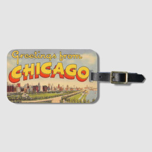 Vintage Greeting from Chicago  Luggage Tag