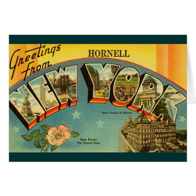 Vintage Greeting from New York Card (Front Horizontal)