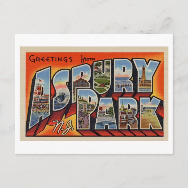 Vintage Greetings from Asbury Park, New Jersey Postcard (Front)