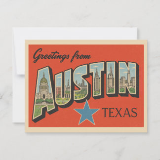 Vintage "Greetings from Austin, Texas" Postcard