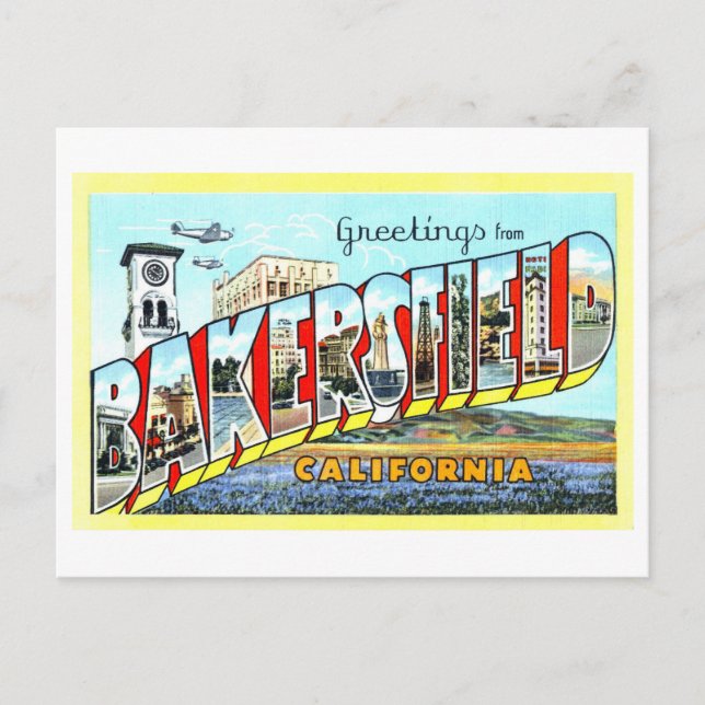 Vintage Greetings from Bakersfield, Calif., Postcard (Front)