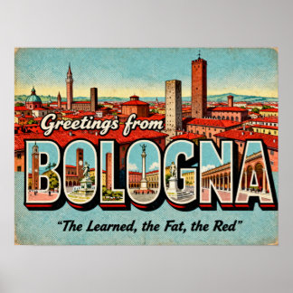 Vintage Greetings from Bologna Poster