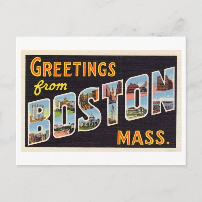 Vintage Greetings from Boston, Massachusetts Postcard (Front)