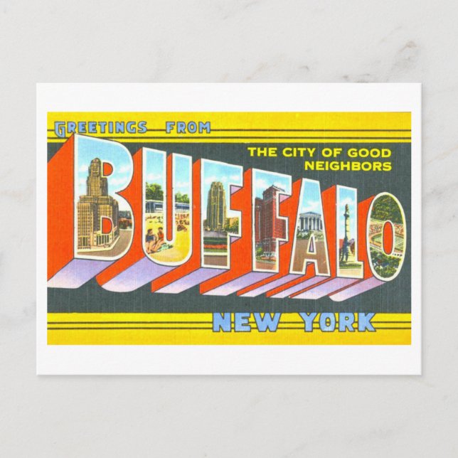 Vintage Greetings from Buffalo, New York, Postcard (Front)