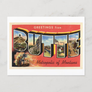 Vintage Greetings from Butte, Montana Postcard