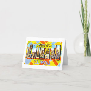 Vintage Greetings from Chicago, Illinois Note Card