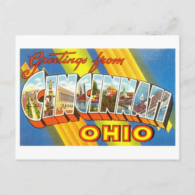 Vintage Greetings from Cincinnati, Ohio Postcard (Front)