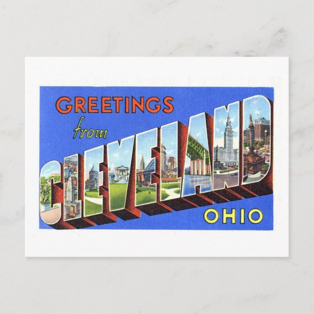 Vintage Greetings from Cleveland, Ohio Postcard (Front)