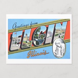 Vintage Greetings from Elgin, Illinois, Postcard