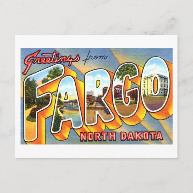 Vintage Greetings from Fargo, North Dakota Postcard (Front)