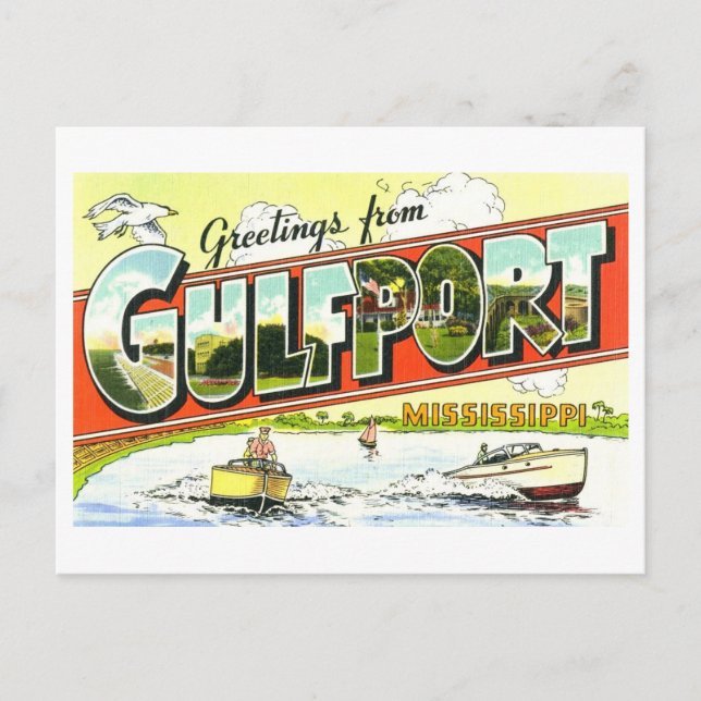 Vintage Greetings from Gulfport, Mississippi Postcard (Front)