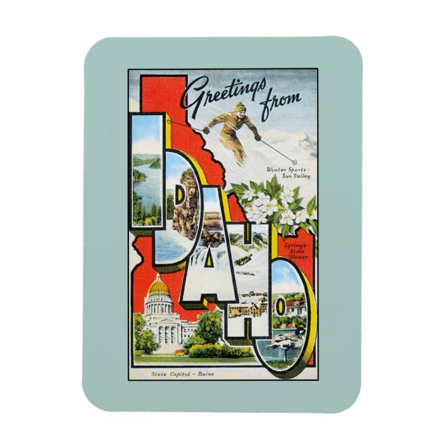Vintage greetings from Idaho Magnet (Vertical)