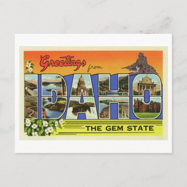 Vintage Greetings from Idaho Postcard (Front)