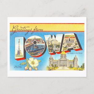 Vintage Greetings from Iowa Postcard