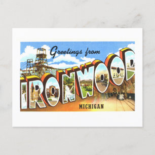 Vintage Greetings from Ironwood, Michigan, Postcard