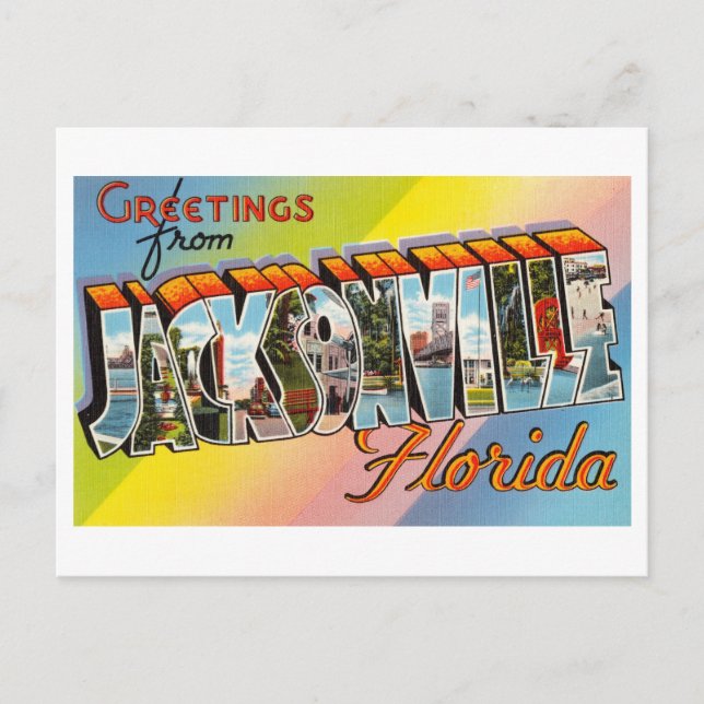 Vintage Greetings from Jacksonville, Florida Postcard (Front)