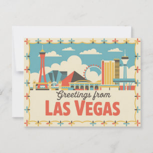 Vintage Greetings from Las Vegas Classic Retro Postcard