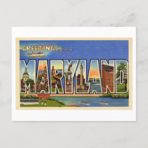 Vintage Greetings from Maryland Postcard