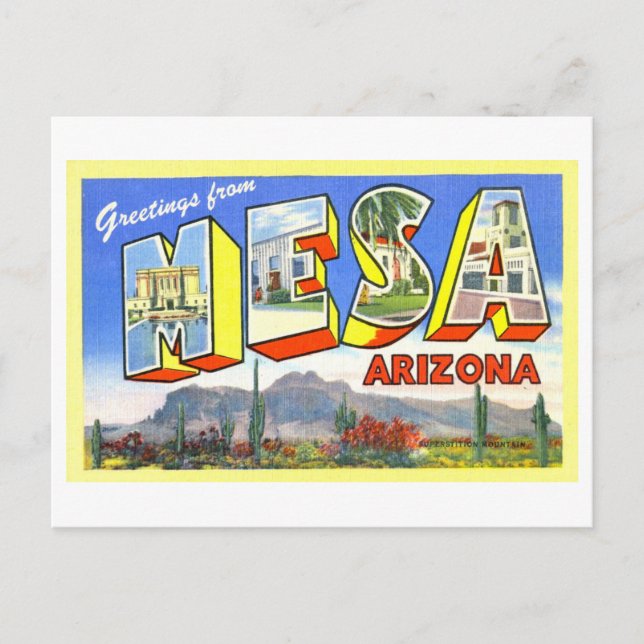 Vintage Greetings from Mesa, Arizona,  Postcard (Front)