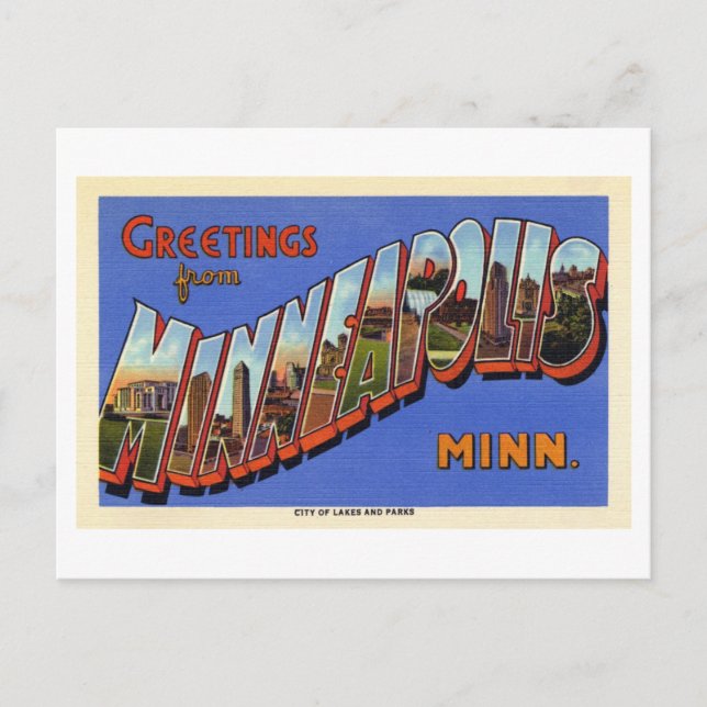 Vintage Greetings from Minneapolis, Minnesota Postcard (Front)
