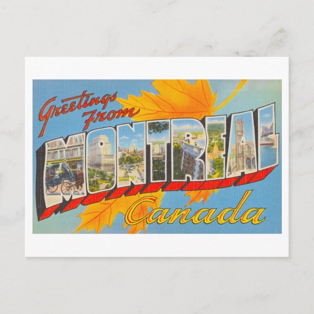 Vintage Greetings from Montreal, Canada Postcard (Front)