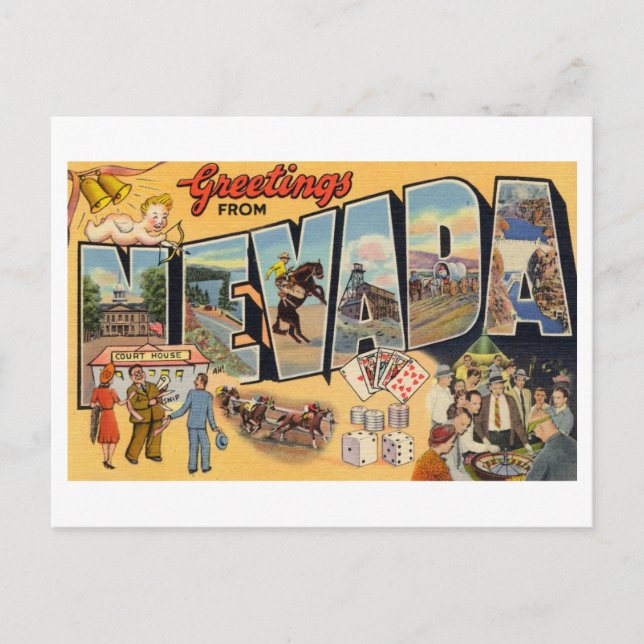 Vintage Greetings from Nevada Postcard (Front)