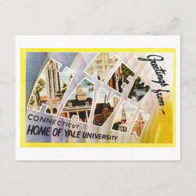 Vintage Greetings from New Haven, Connecticut, Postcard (Front)