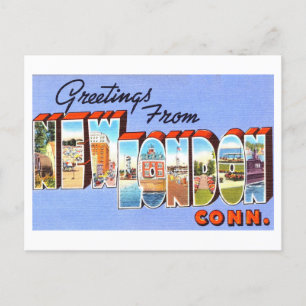 Vintage Greetings from New London, Connecticut, Postcard