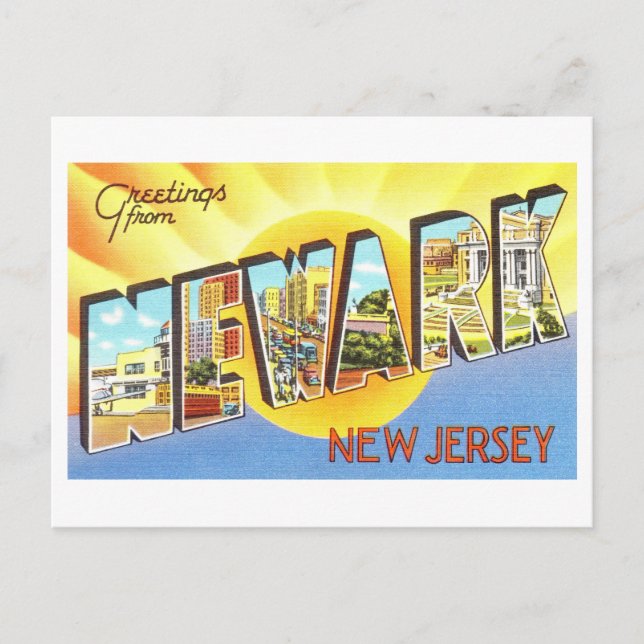 Vintage Greetings from Newark, New Jersey Postcard (Front)