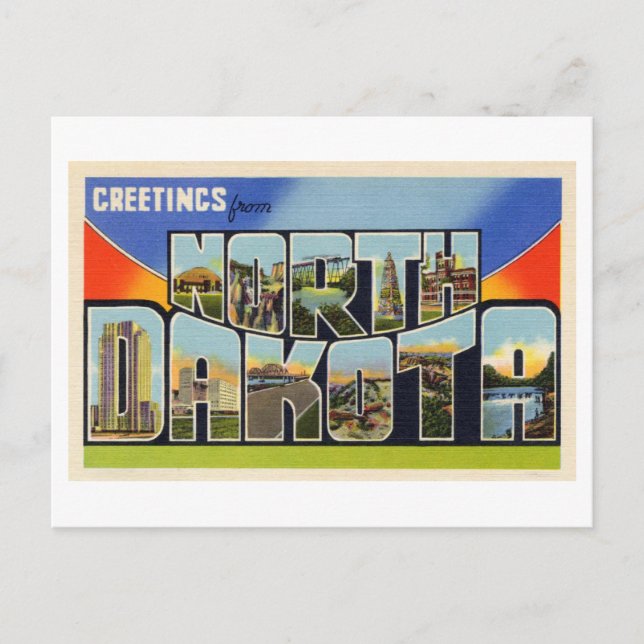 Vintage Greetings from North Dakota Postcard (Front)