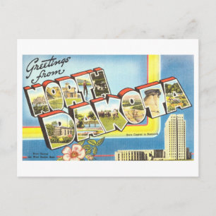 Vintage Greetings from North Dakota Postcard