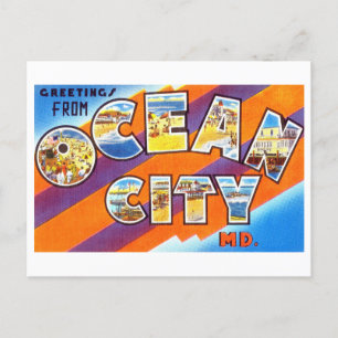 Vintage Greetings from Ocean City, Maryland Postcard
