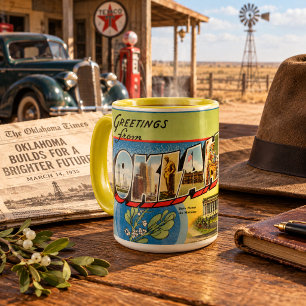 Vintage Greetings From Oklahoma Travel Mug