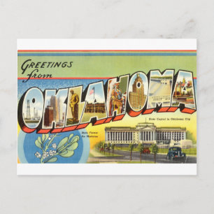 Vintage Greetings From Oklahoma Travel Postcard