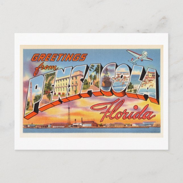 Vintage Greetings from Pensacola, Florida Postcard (Front)